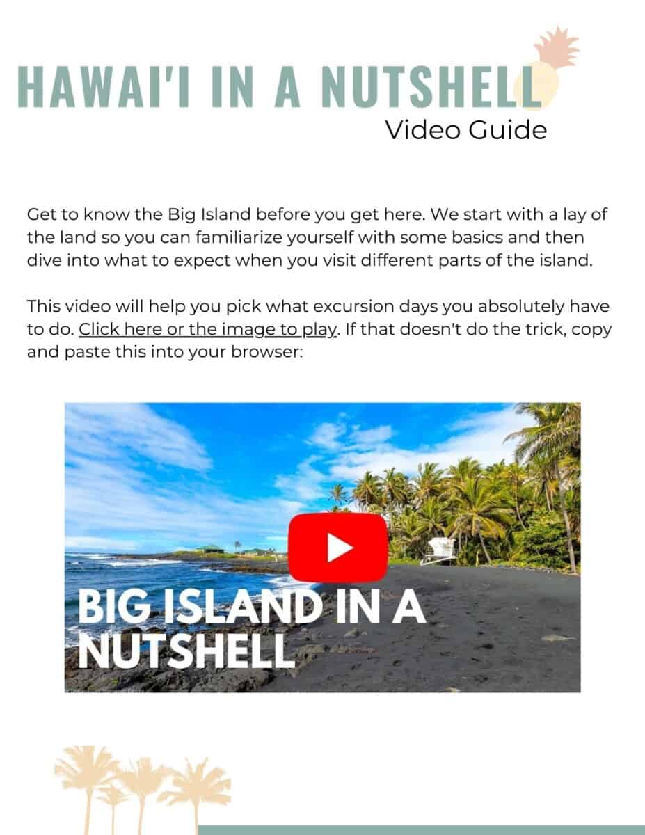 Big Island Itinerary video guide