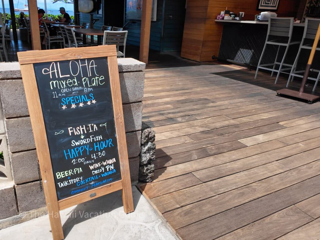 happy hour lahaina aloha mixed plate