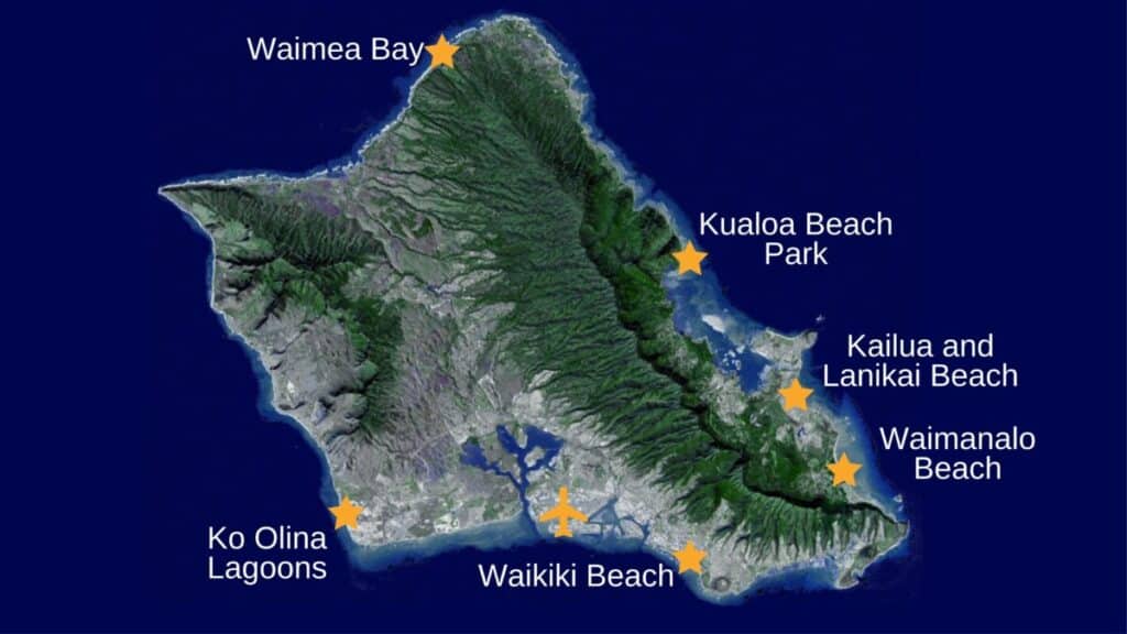 Best Hawaiian Island Beaches Map