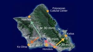 Oahu Map for Hawaii itinerary