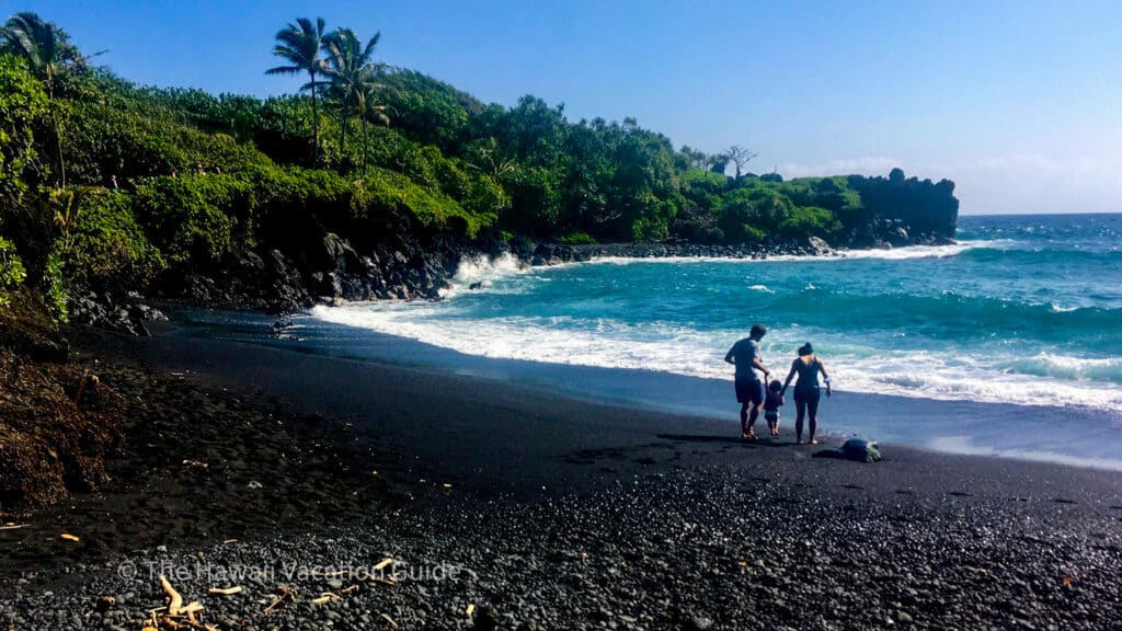 things to do with kids on maui black sand beach