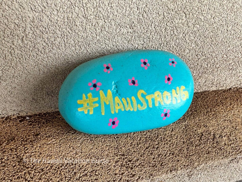 rock with Maui Strong at a volunteer event on Maui