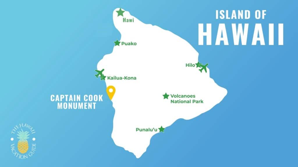 Big Island Map Captain Cook Snorkeling Tours