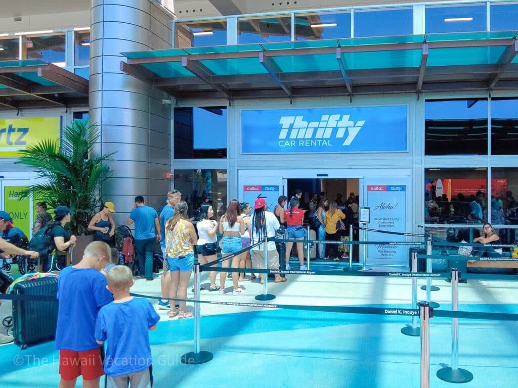 long lines at rental car office in honolulu