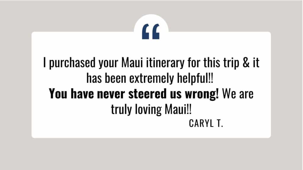 Hawaii Vacation Guide Itinerary Testimonial 2