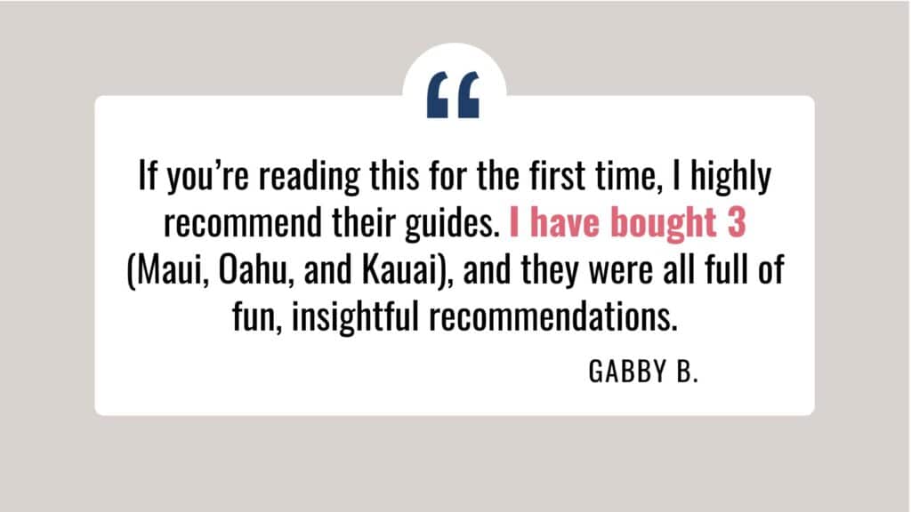 Hawaii Vacation Guide Itinerary Testimonial 3