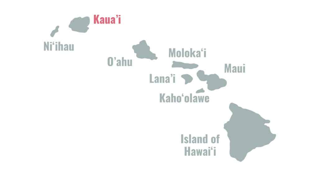 Hawaiian Islands Kauai Map