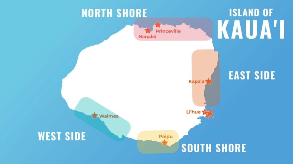 Map of must-do things in Kauai