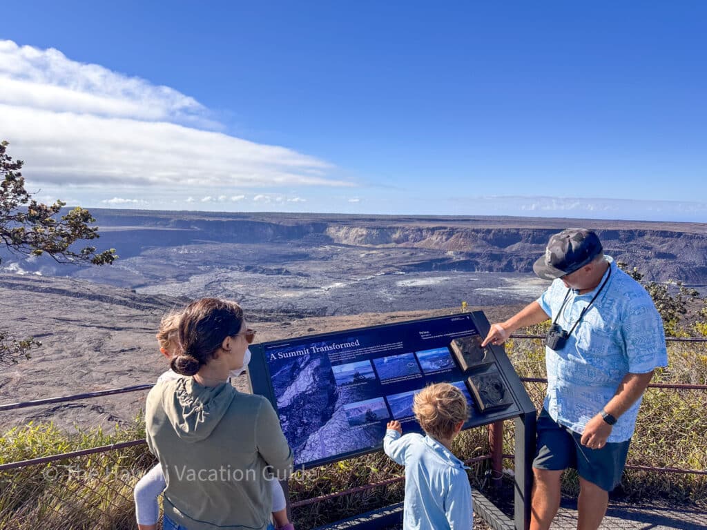 hawaii volcanoes national park tours with Joel. Our family on the crater rim on a guided tour.