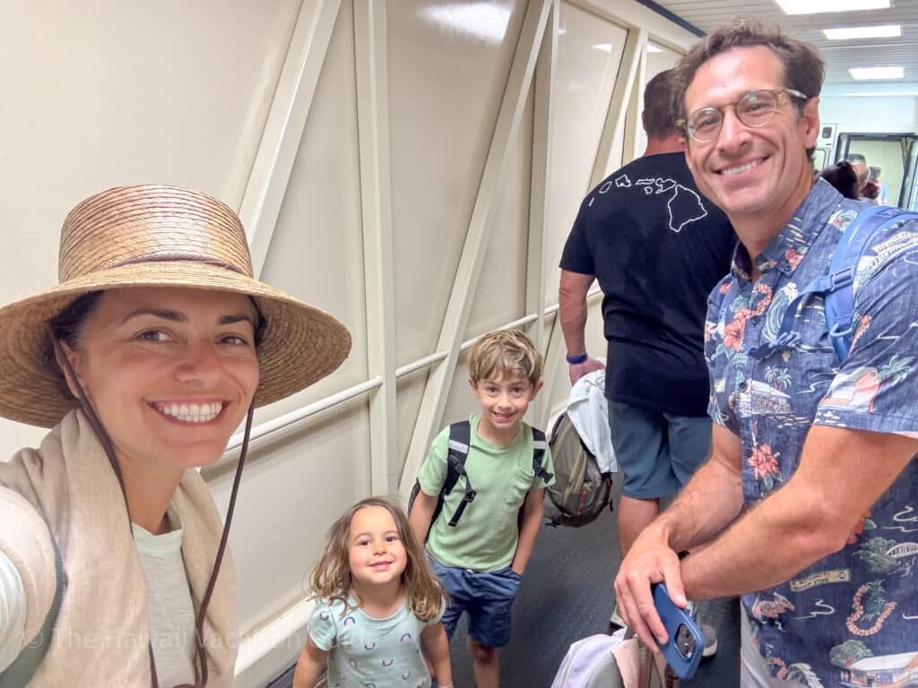 our family on a summer flight to hawaii