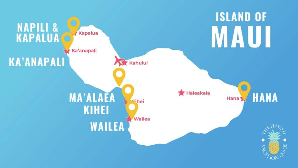 Best Area to Stay in Maui Map