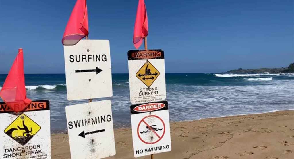 Kapalua Ocean safety signs