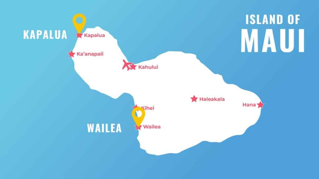 Maui Map of Kapalua vs wailea