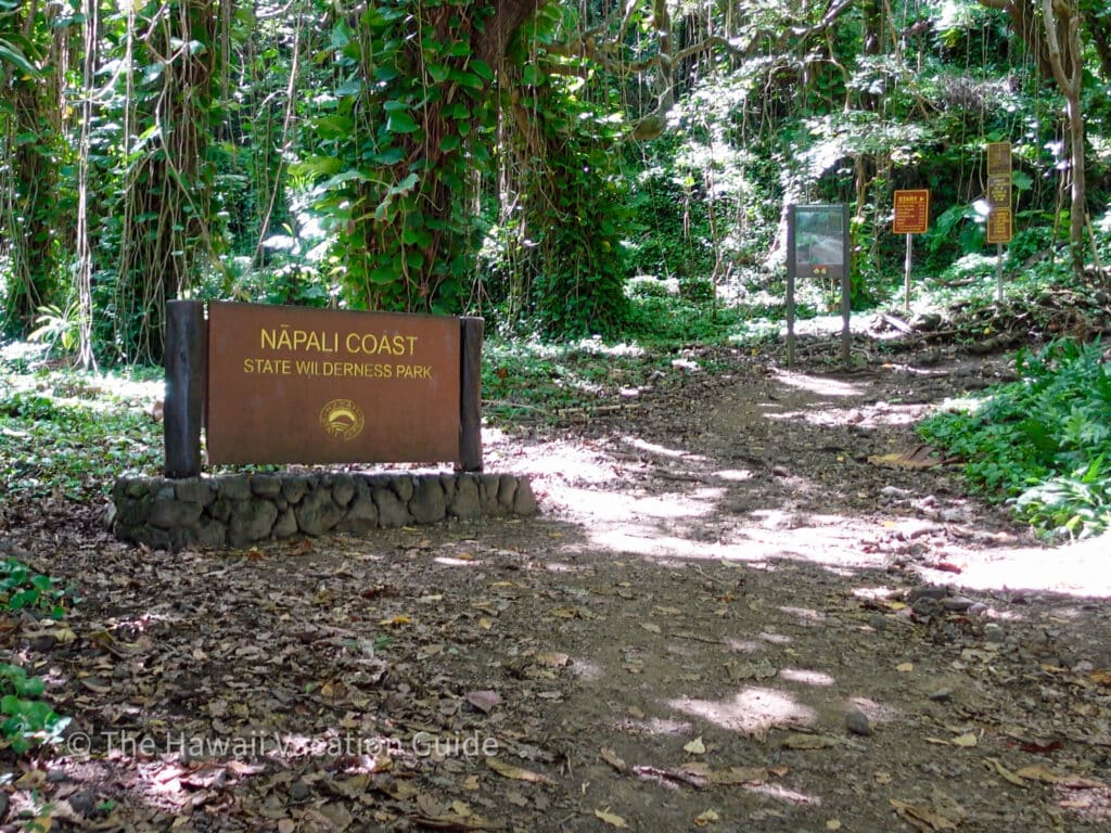 Visit the Na Pali Coast Wilderness Area sign