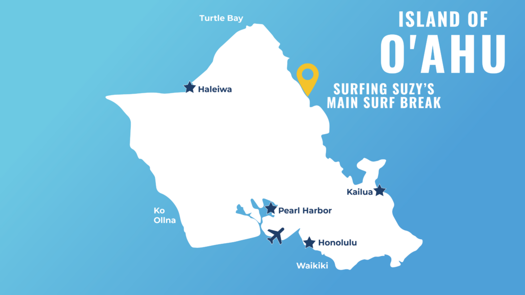 North Shore Surf Lessons map
