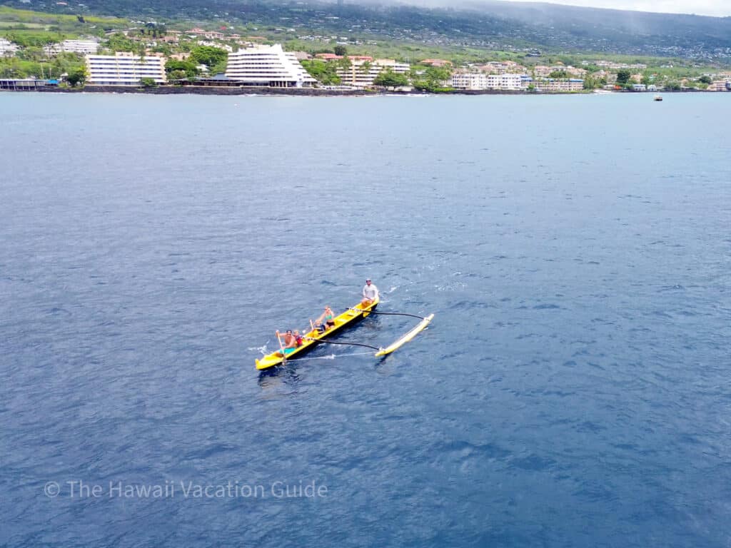 outrigger canoe in kailua bay big island