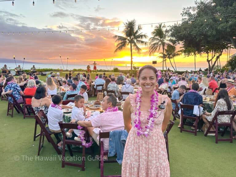 Te Au Moana Luau with erica at the luau