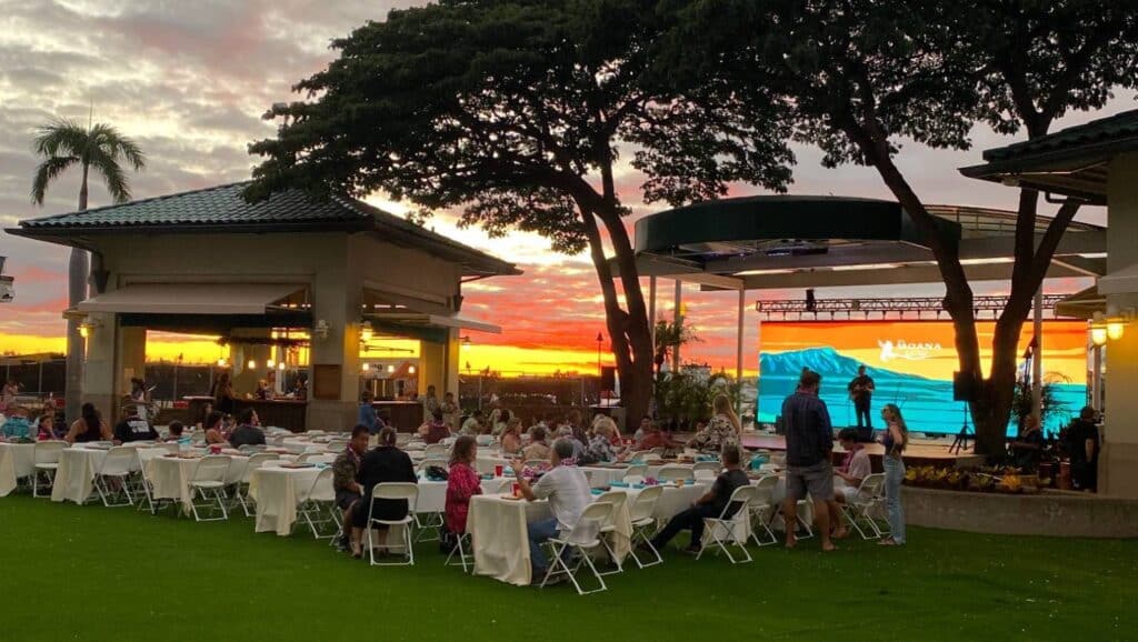 About the Sunset Luau Waikoloa
The Sunset Luau is hosted on the oceanfront grounds of the Waikoloa Beach Marriott Resort & Spa on the Kohala Coast of Hawaiʻi Island. Hawaii Magazine voted it Best Luau on Hawaiʻi Island in its 2022 Readers’ Choice awards. The show features live musicians and dancers from across Polynesia, and the evening opens with a traditional chant and the history of ʻAnaehoʻomalu Bay.
We are affiliate partners with the Sunset Luau and TravelShack, which means we receive a small commission for each completed booking made through this site. This is done without any additional cost to you. You can read more about our affiliate policies here. Know that we only recommend activities that we’ve done and trust. Your positive experience and your trust in us mean more than any affiliate commission. By booking through our website, you help us provide free information and videos to help you and other readers plan their perfect Hawaii vacation. Thank you so much for your support — you are amazing!