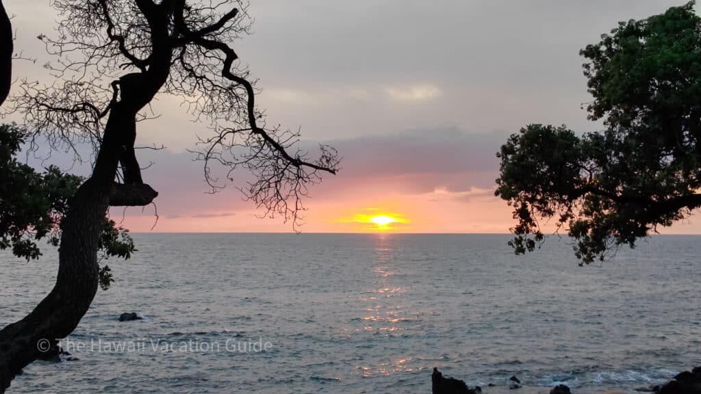 sunset at mauna kea luau